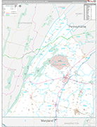 Chambersburg-Waynesboro Metro Area Wall Map Premium Style